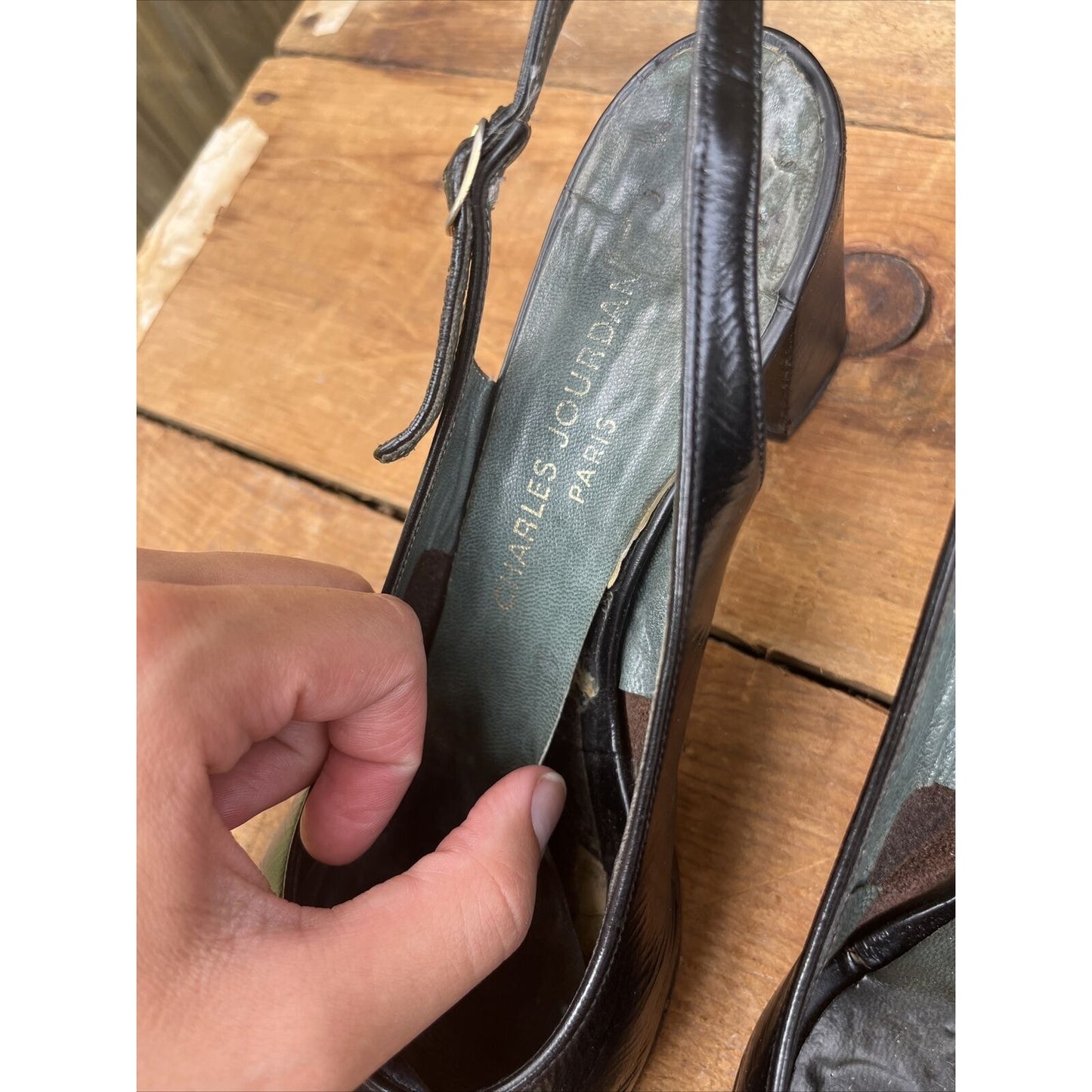 Vintage Charles Jourdan Black Heels Size 8 Some Heavy Wear