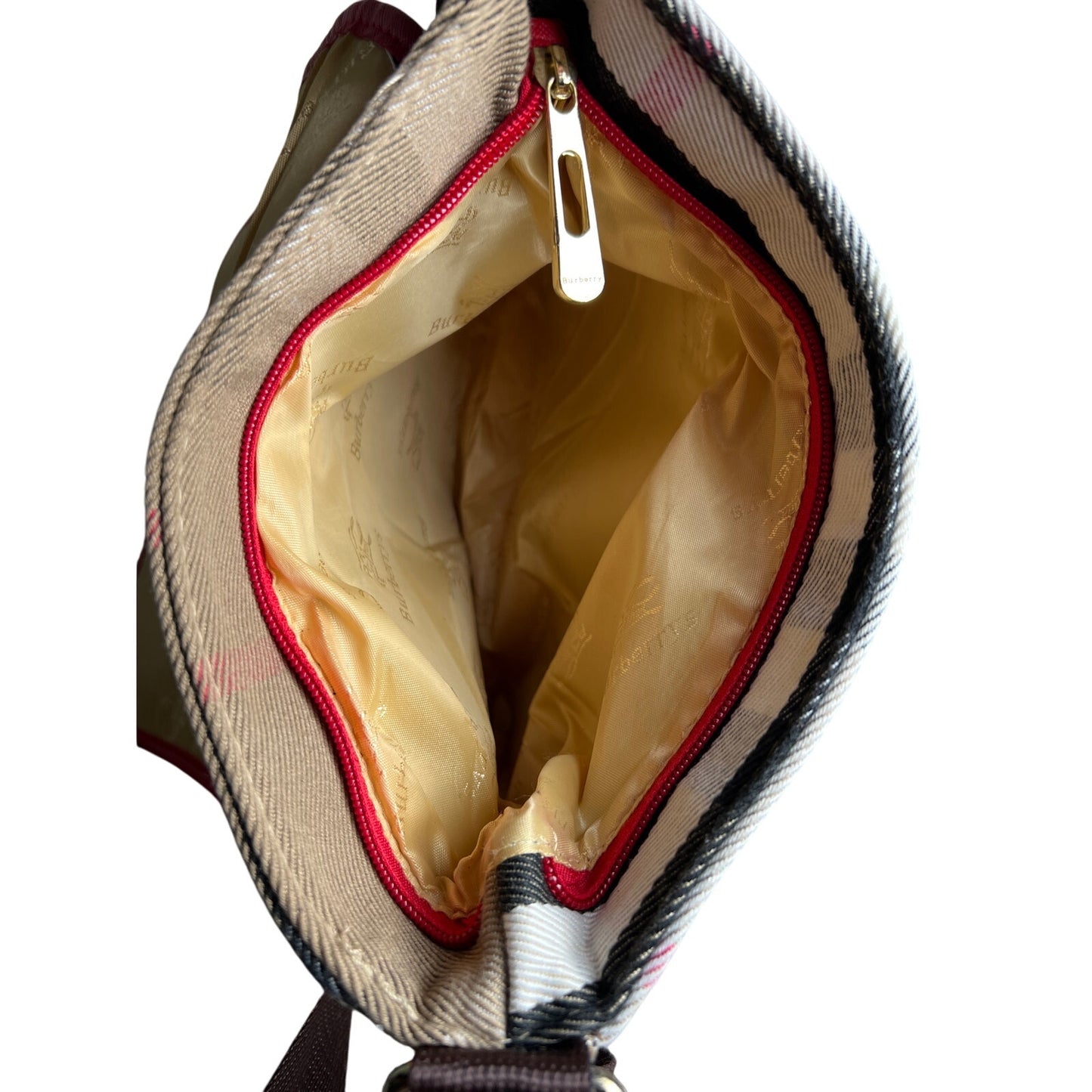 Vintage Burberry Handbag With Red Black And White Striped