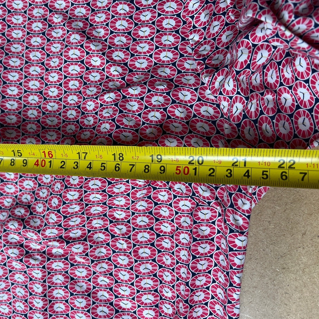 Mini Boden Designer Clock Print Classic Button Down Women's Shirt Size 16