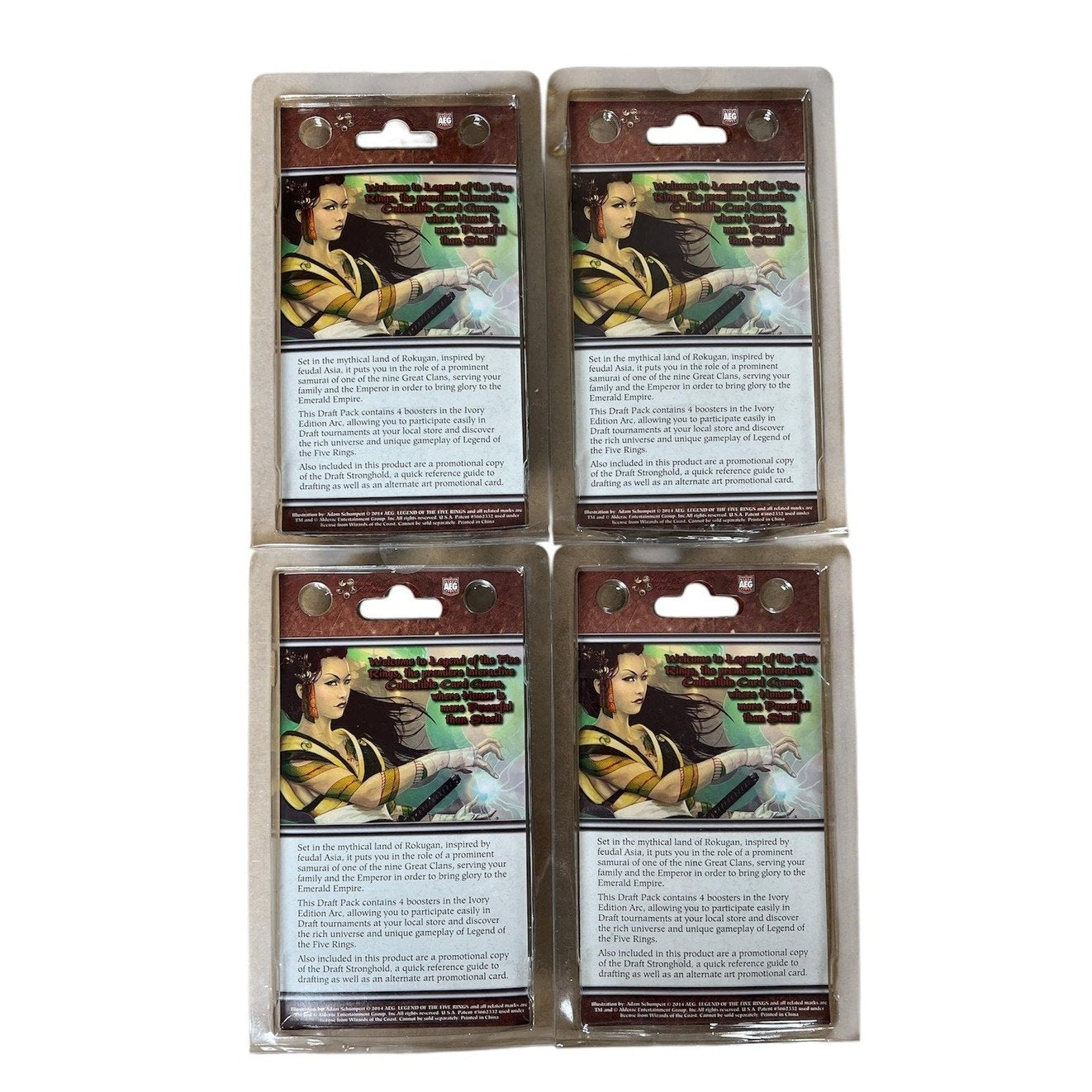 Legend Of The Five Rings White Edition Draft Player Kit Lot 4 AEG Booster Promo