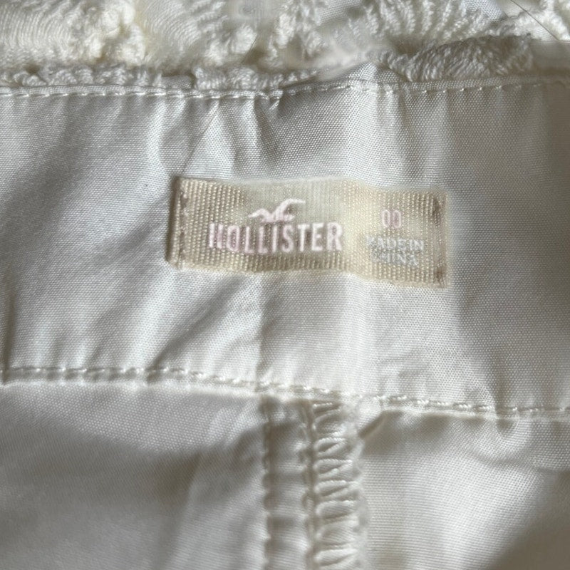 Hollister White Floral Lace Crotchet Women Shorts Size 00