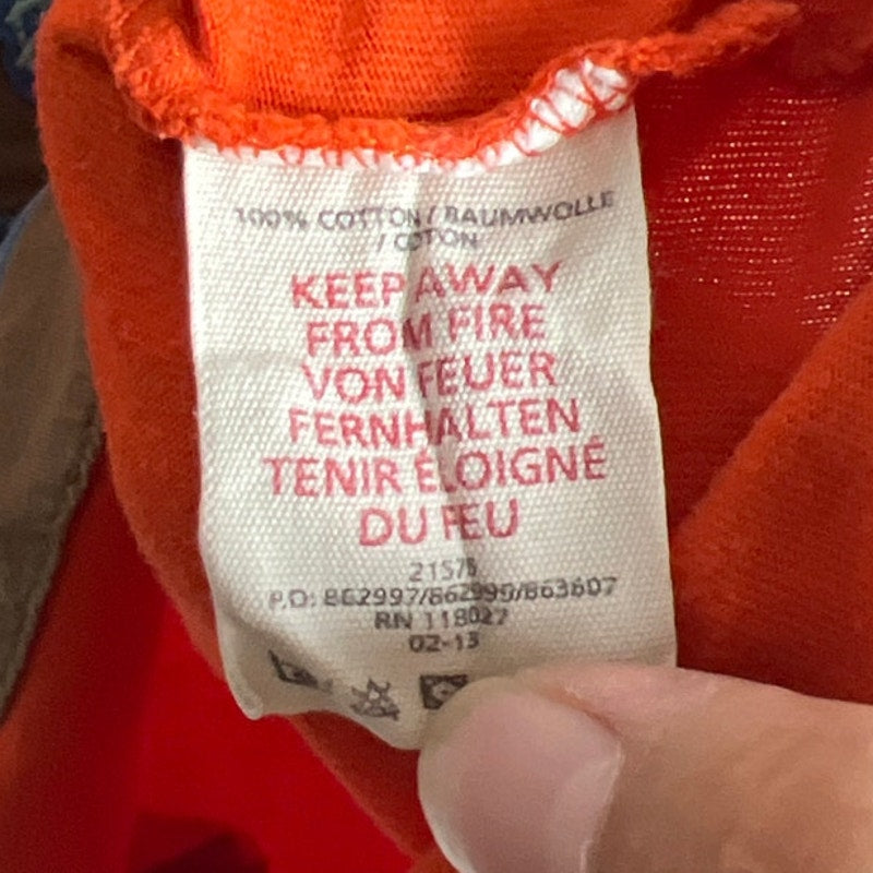 Mini Boden Orange T-shirt With Electric Eel Appliqué Design Youth 5-6