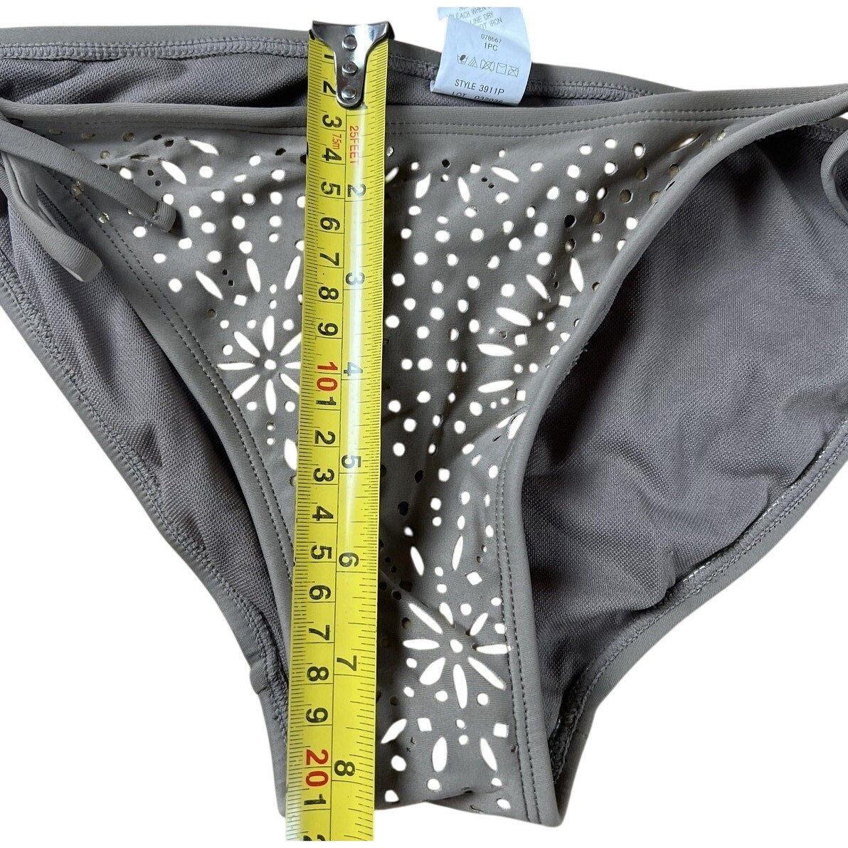 NINETY SIX DEGREES Bikini Womens M Gray Bandeau Lined Built-In Bra 2 Piece