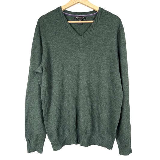 Banana Republic Pulllover Green Sweater Size Large Extra Fine Merino