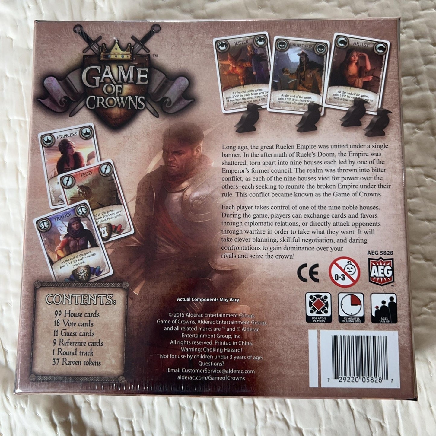 AEG Game Of Crowns Strategy Board Game 2015 Fantasy Multicolor New Sealed