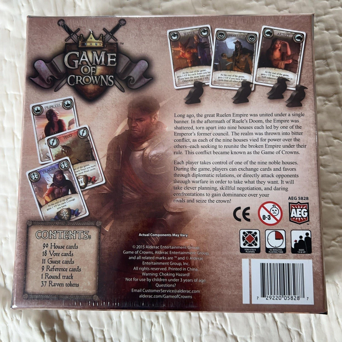 AEG Game Of Crowns Strategy Board Game 2015 Fantasy Multicolor New Sealed