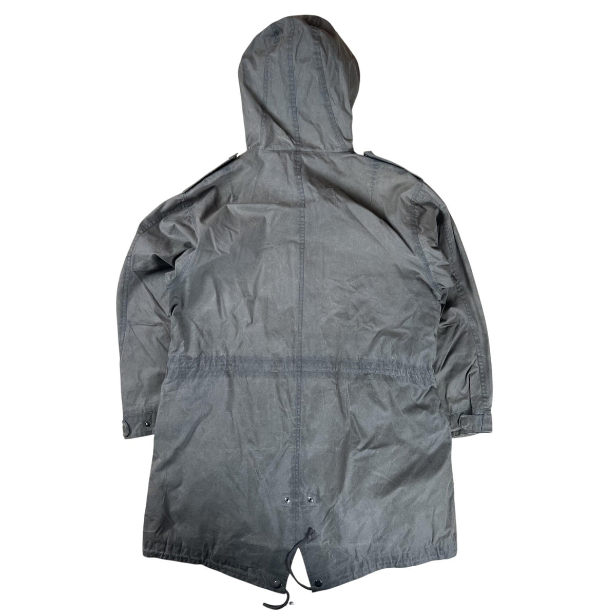 Steven Alan Hooded Parka Jacket Medium Gray Canvas Cotton Zip External Pockets