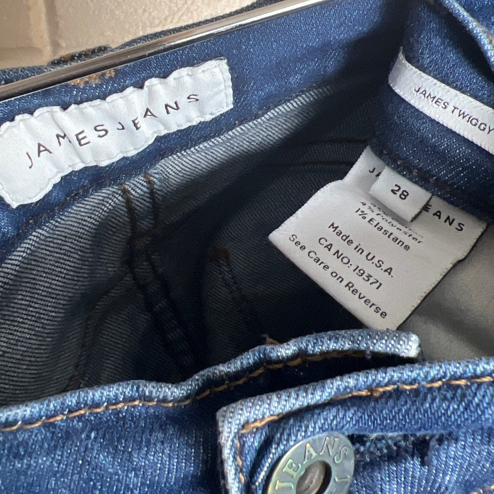 James Jeans Twiggy 28 Skinny Jeans Blue Dry Aged Denim Mid Rise