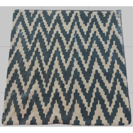 West Elm Green Organic Chevron Grey Patterned Pillow Cover