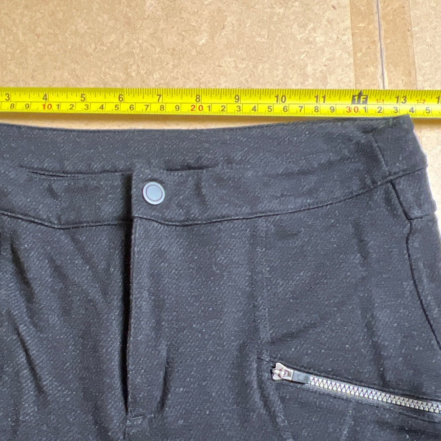 Athleta Ponte Moto Pants Skinny Stretch Zipper Charcoal Gray Size 6