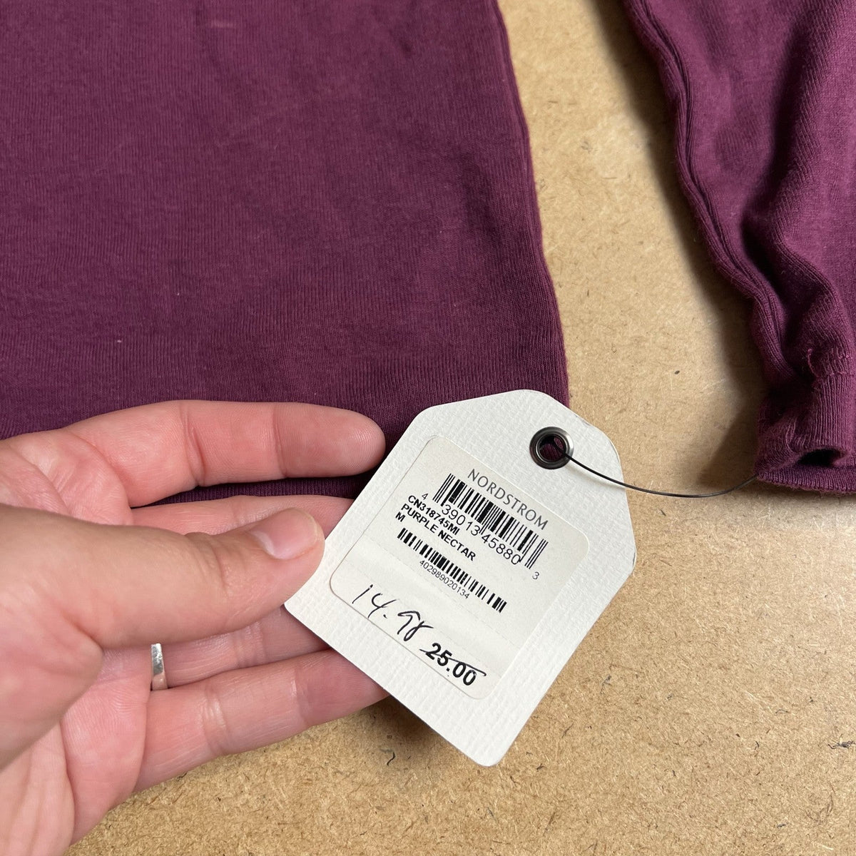 Caslon T-Shirt Womens M Purple Basic Crew Neck Long Sleeve Jersey Tagless