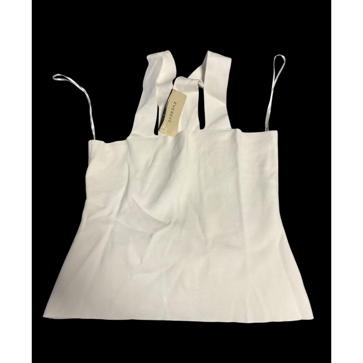 NWT EVEREVE Square Neck Racerback Tank Size Large White
