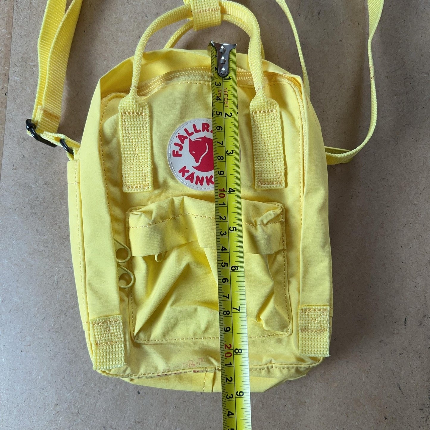 Fjallraven Crossbody Bag Unisex Mini Yellow Sling Adjustable Lined Polyester