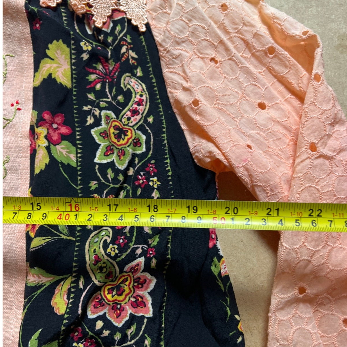 Handmade Floral Button-Up Long Sleeve Cardigan Size Large