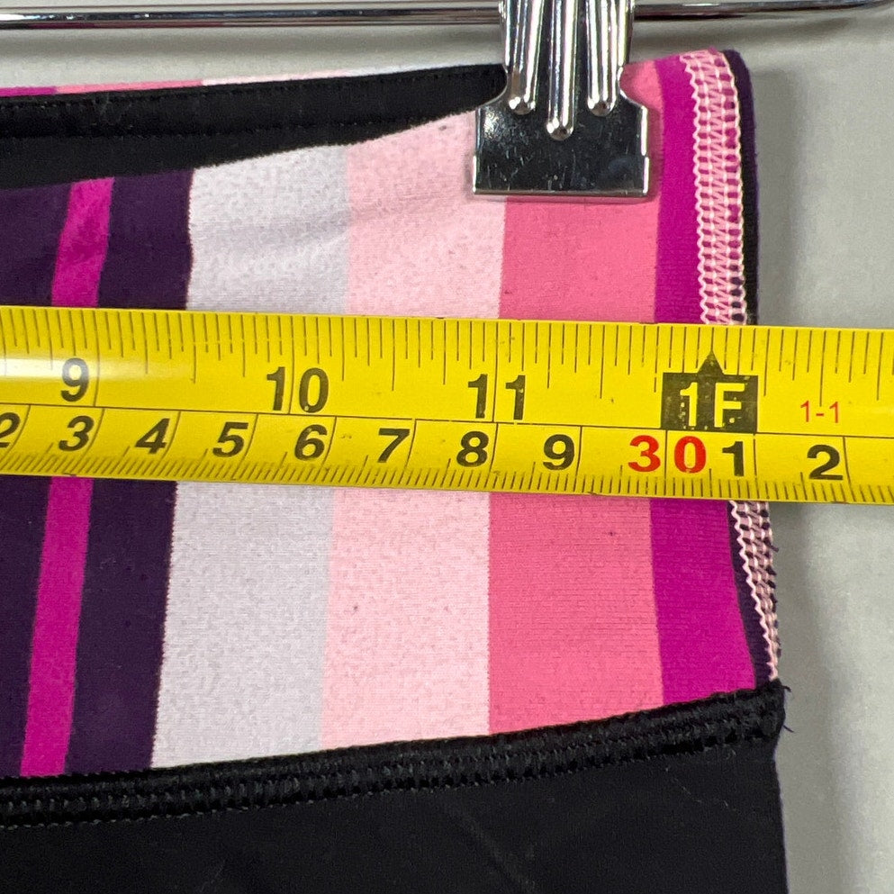 Lululemon Core Kicker Crop Black/Assorted Stripes Leggings Size 4