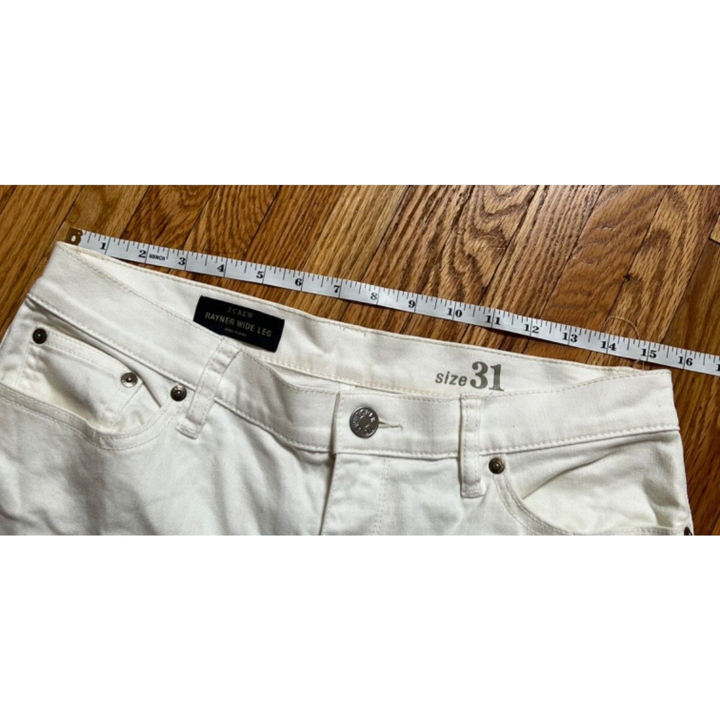 J.Crew Essential Wide Rayne Leg Pants Size 31 Pockets White
