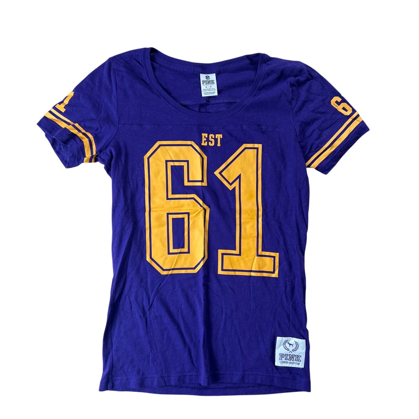Victoria's Secret Pink  NFL MN Vikings Show Your Horns T-Shirt Size M