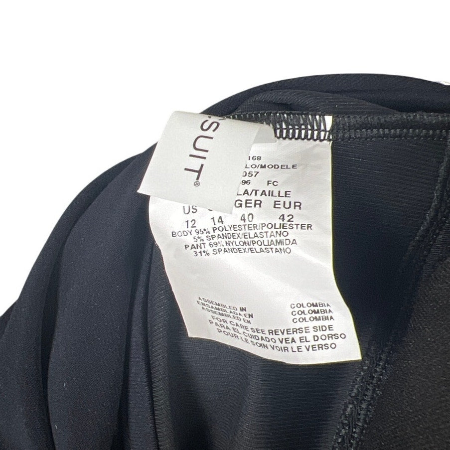 MagicSuit Swim NWT Black Size 12 Bianca One Piece Suit Halter Romper Swimsuit