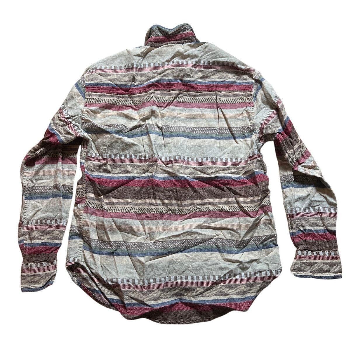 Vintage Kikomo Tribal Shirt Womens M Striped Button Up Long Sleeve