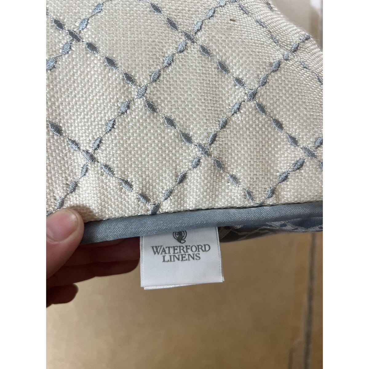 Waterford Linens Cushion Gray 40 X 40 Cm Traditional Geometric Polyester Blend