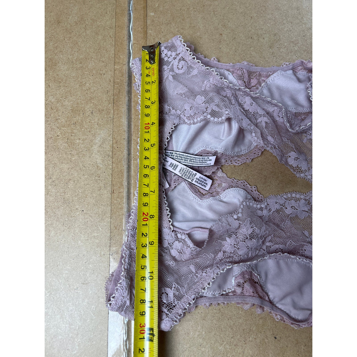 Victoria Secret Womens M Pink Lace Bralette Racerback Wireless Hook & Eye Back