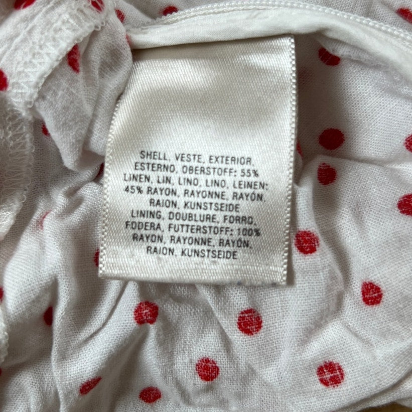 Anthropologie Maeve White and Red Polka Dot Tank Top Size 6