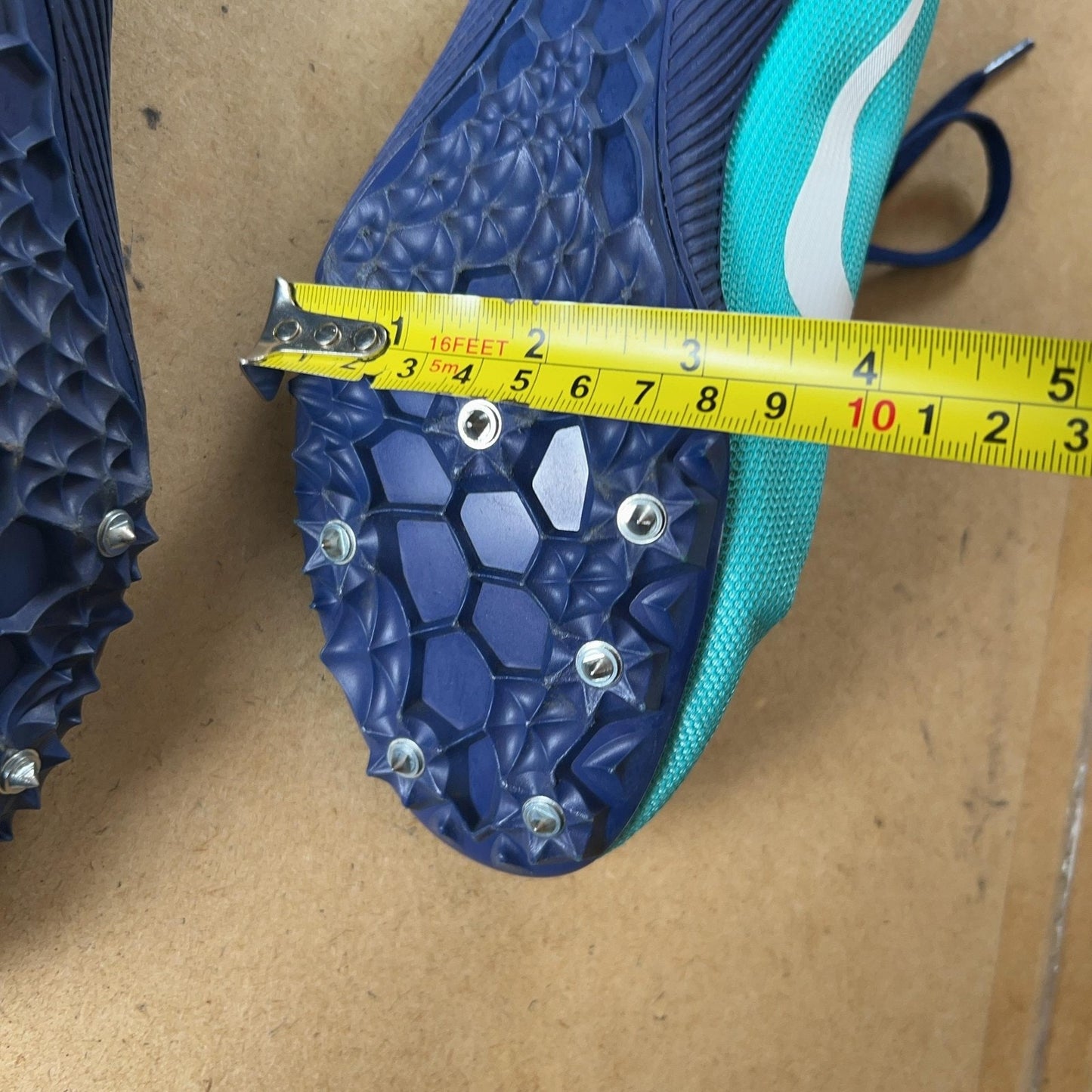 Nike Track Spikes Shoes Mens Size 9 Blue Racing Lightweight Spikes Athletic