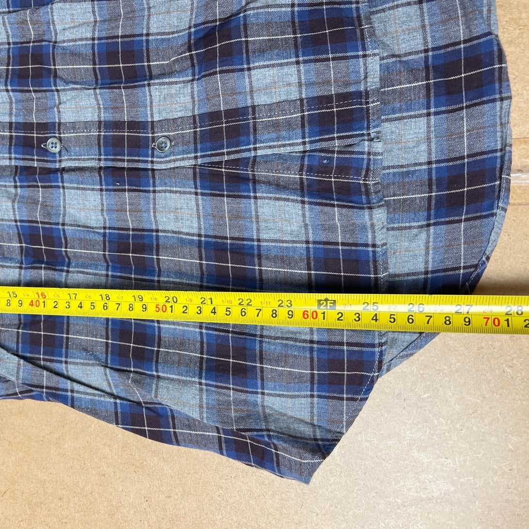 Steven Alan Blue Plaid Button-Up Flannel Men Size S