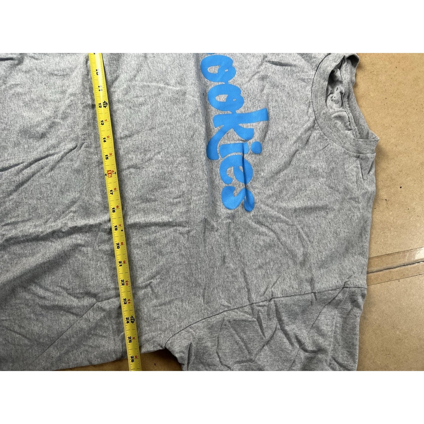 Cookies Shirt Mens L Gray Cotton Blend Crew Neck Graphic Print Front Logo