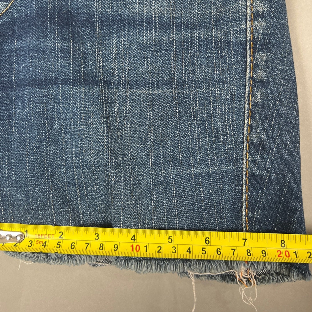 True Religion Raw Hem Shorts Blue Johnny Distressed Women's Size 29