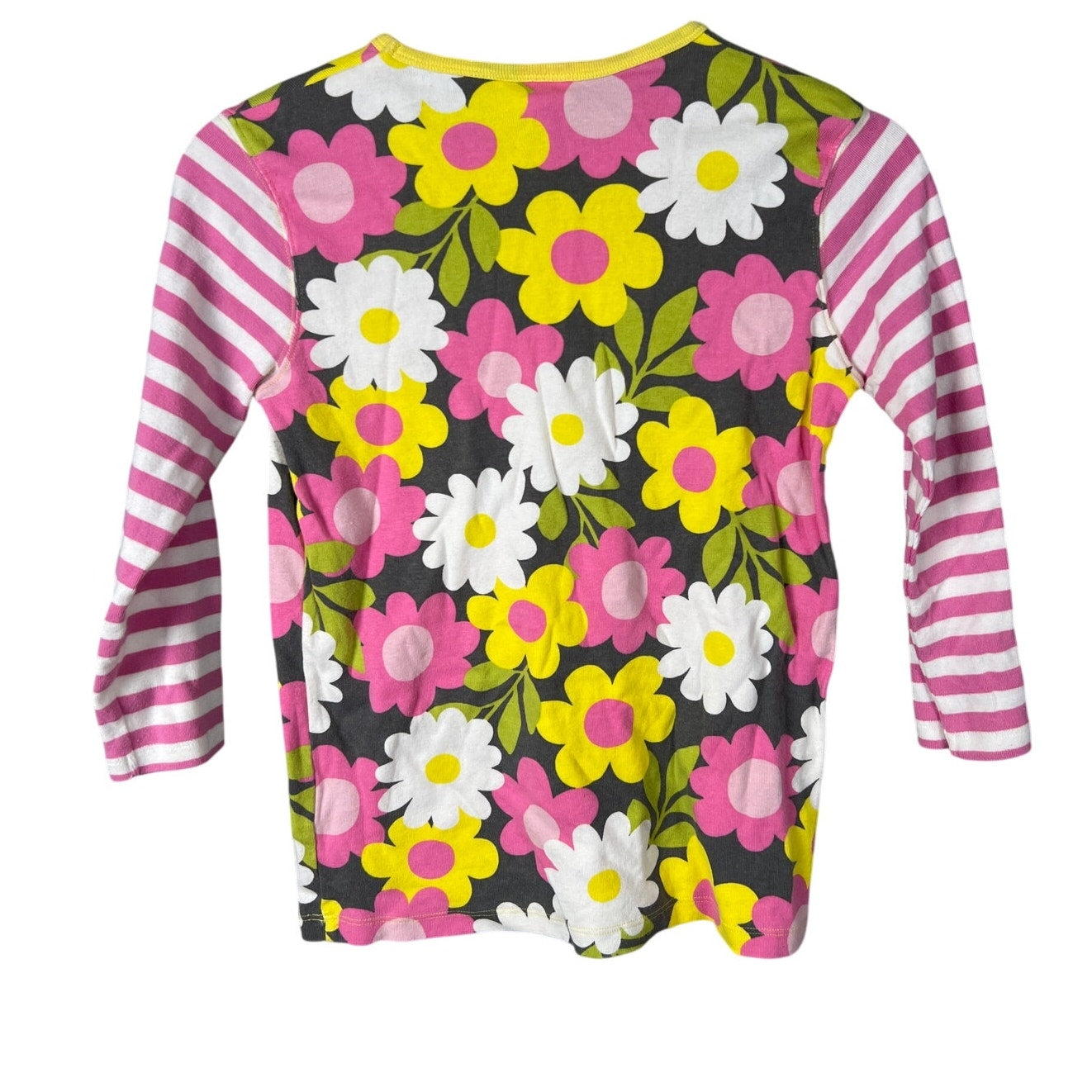 Mini Boden Girls Floral and Striped Long Sleeve Size 13-14Y