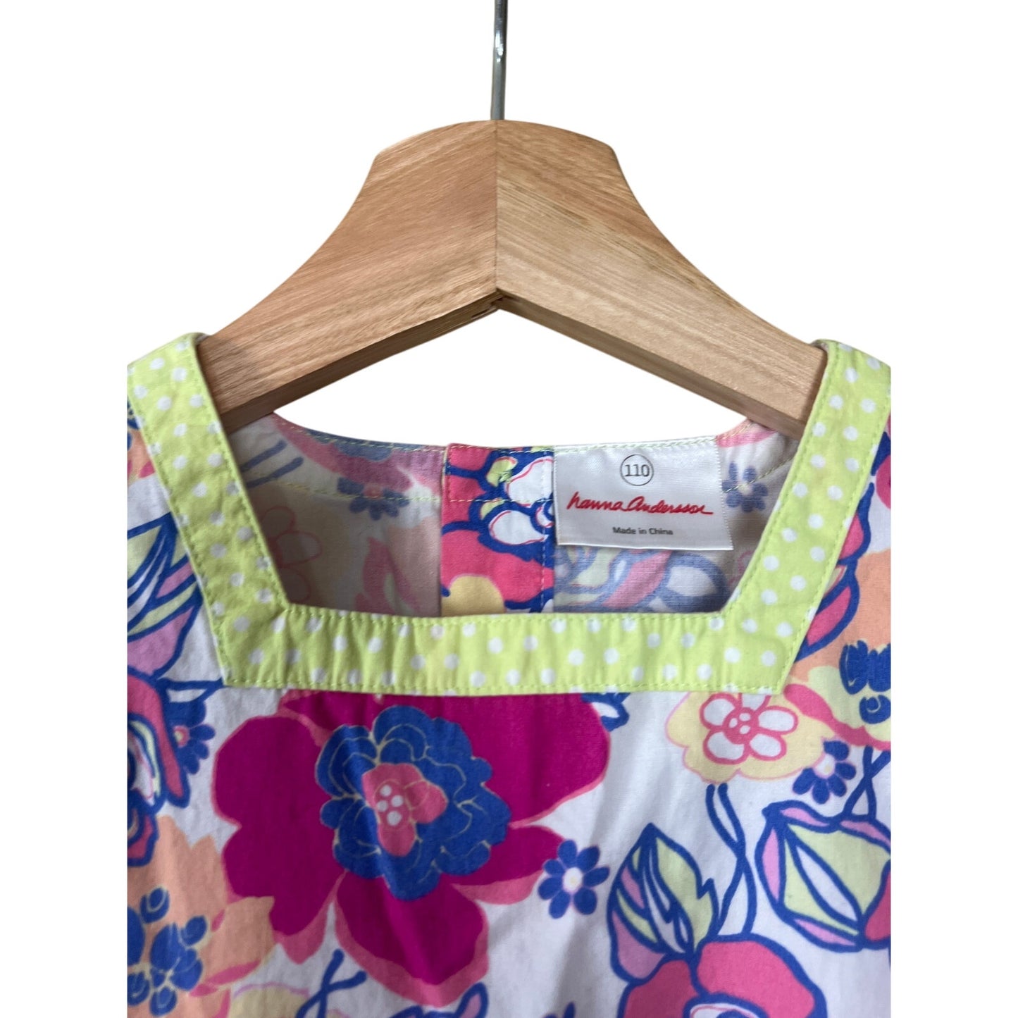 Hanna Andersson 110 Floral Pink Girl Sleeve Dress Daisy