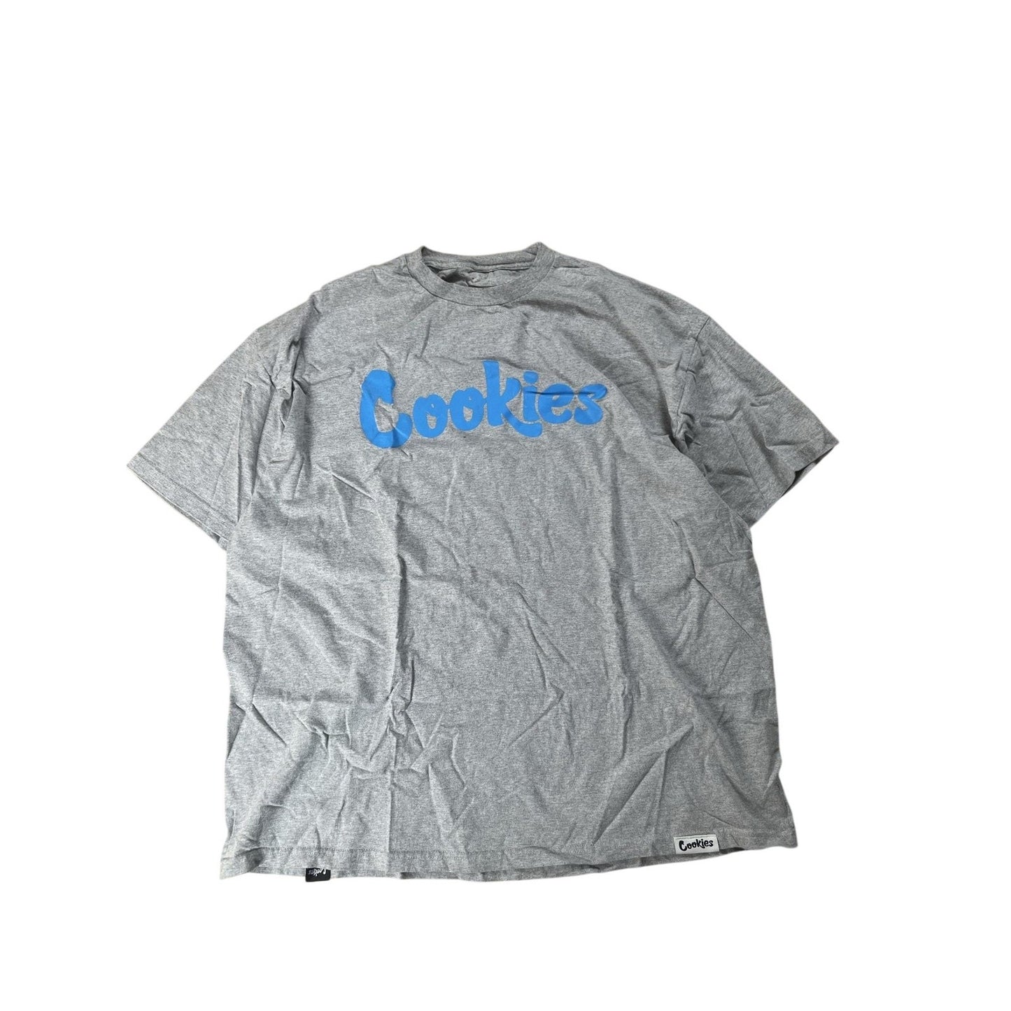 Cookies Shirt Mens L Gray Cotton Blend Crew Neck Graphic Print Front Logo