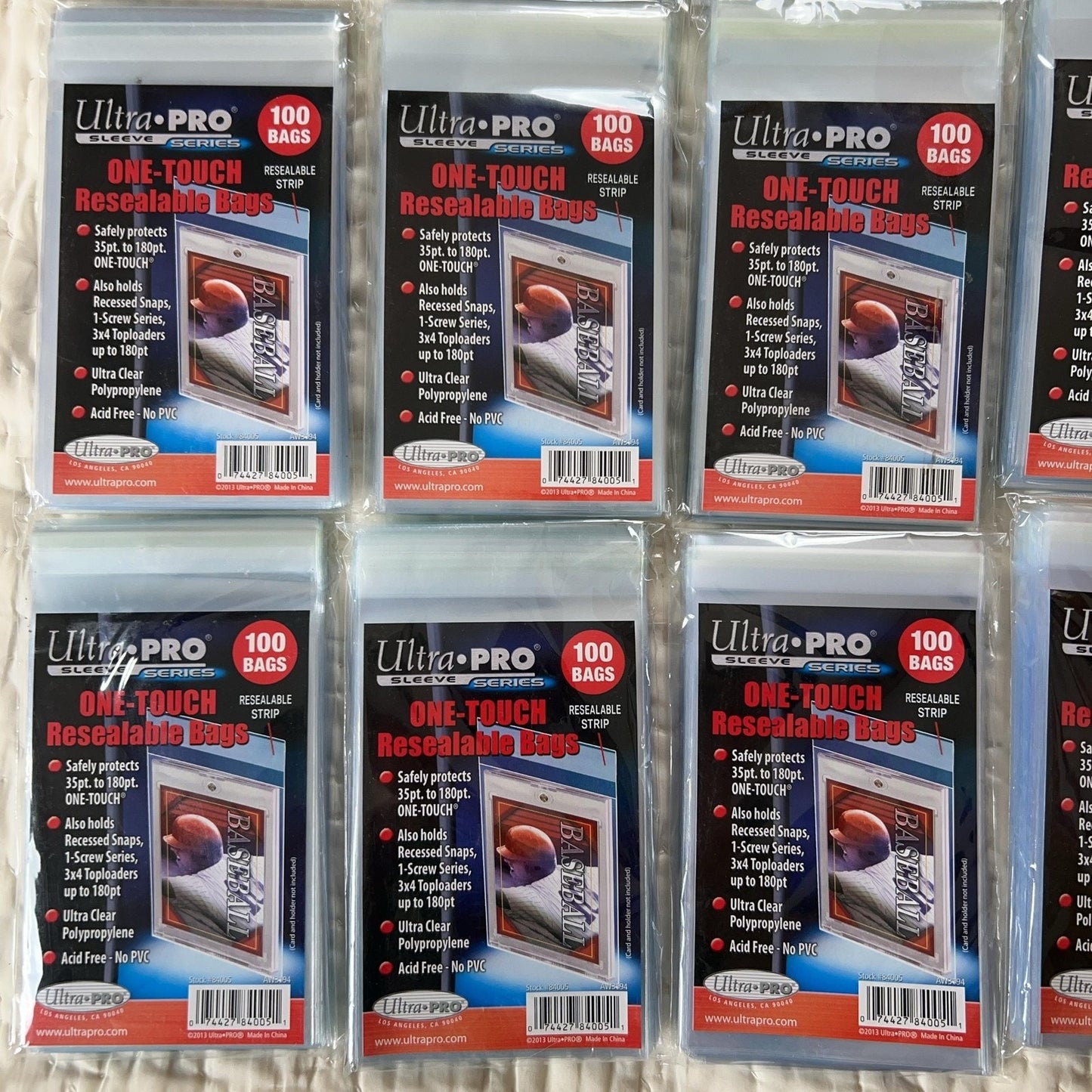 Ultra PRO One-Touch Resealable Bags 100ct Clear Standard Polypropylene Lot Of 16