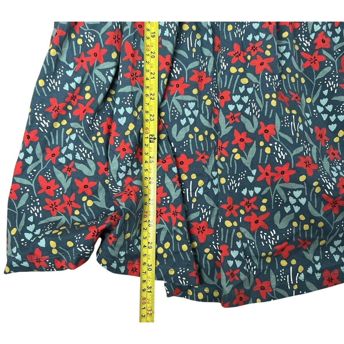 Hanna Andersson Dress Girls 10 Green Floral Fit & Flare Long Sleeve Jersey