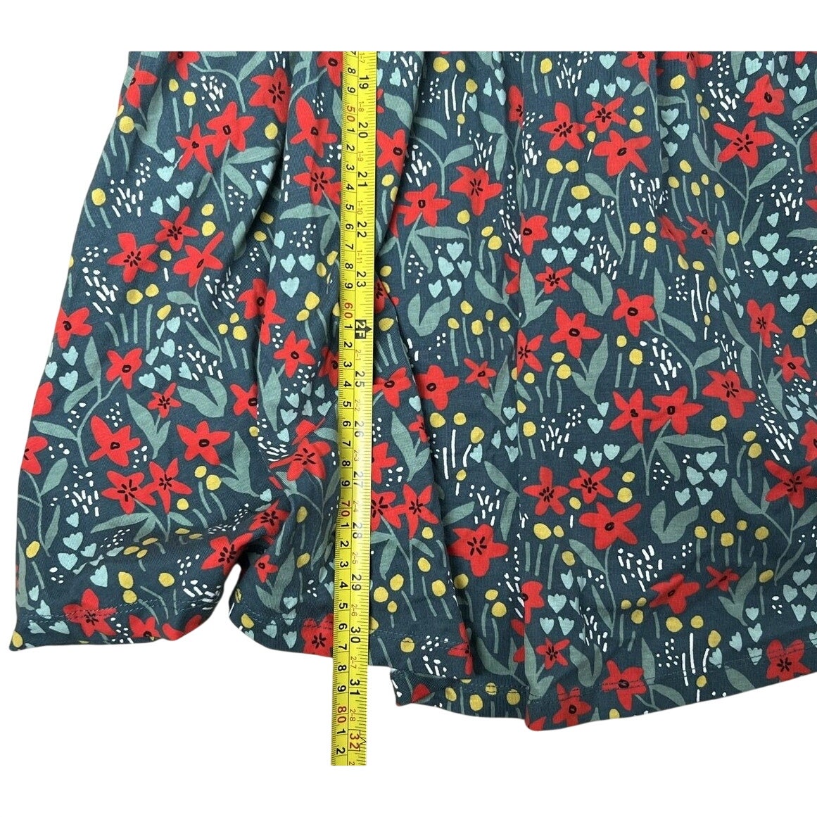 Hanna Andersson Dress Girls 10 Green Floral Fit & Flare Long Sleeve Jersey