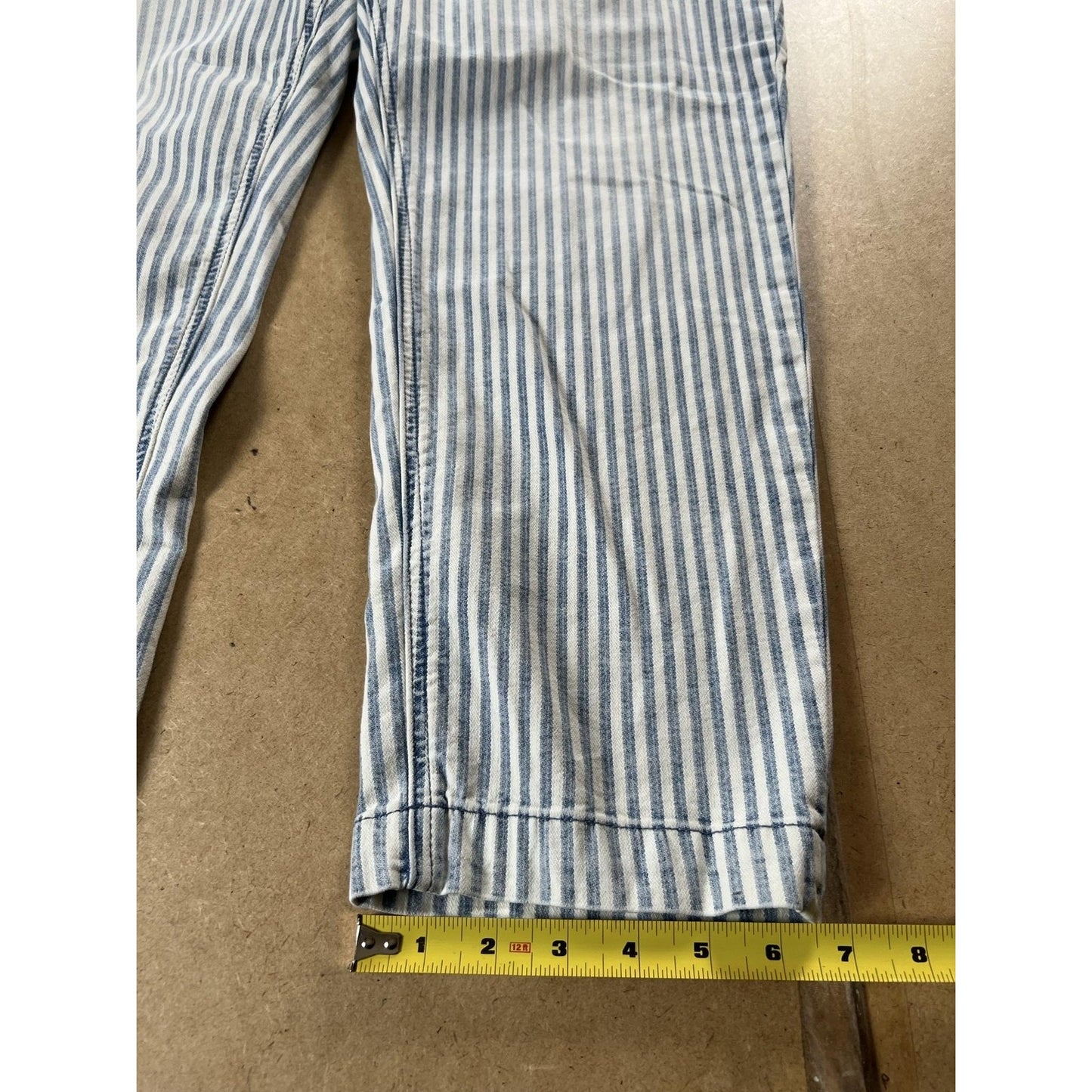 Pilcro By Anthropologie Pants Womens 18W Blue Striped Ankle Stretch Pockets