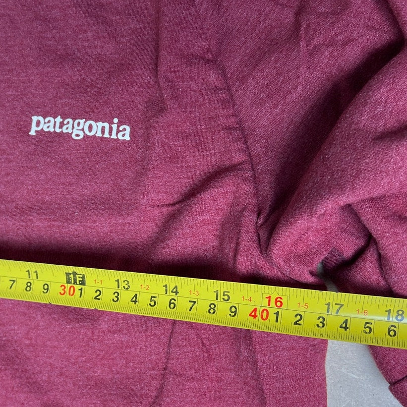 Patagonia Organic Cotton Burgundy Long Sleeve Shirt Men Small