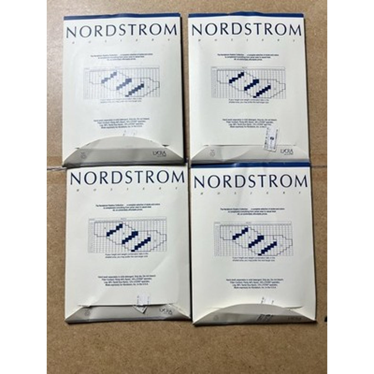 Nordstrom Pantyhose Womens B Multicolor Control Top Sheer Lycra Nylon 4 Pack