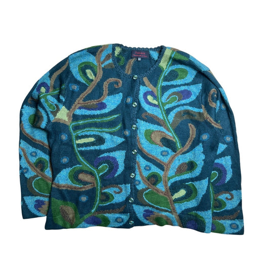 Tabask Handmade Alpaca/Wool Blend Colorful Sweater Size XL