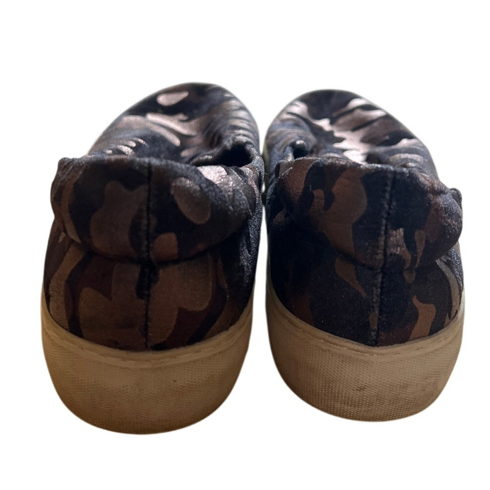 J/Slides NYC Size 8 Ariana Metallic Camo Print Slip On Sneakers Women's