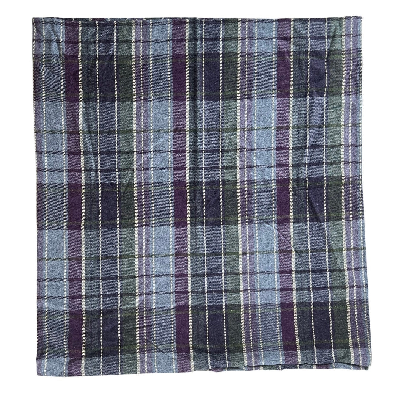 Earth Squared Cushion Cover Gray 60x60 Cm 100% Wool Checked Traditional