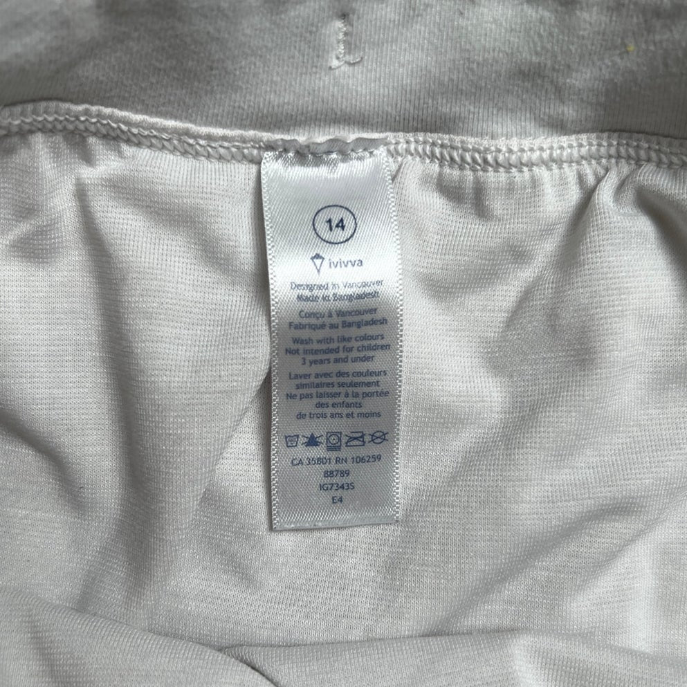 Ivivva White Lace Trim Activewear Size 14