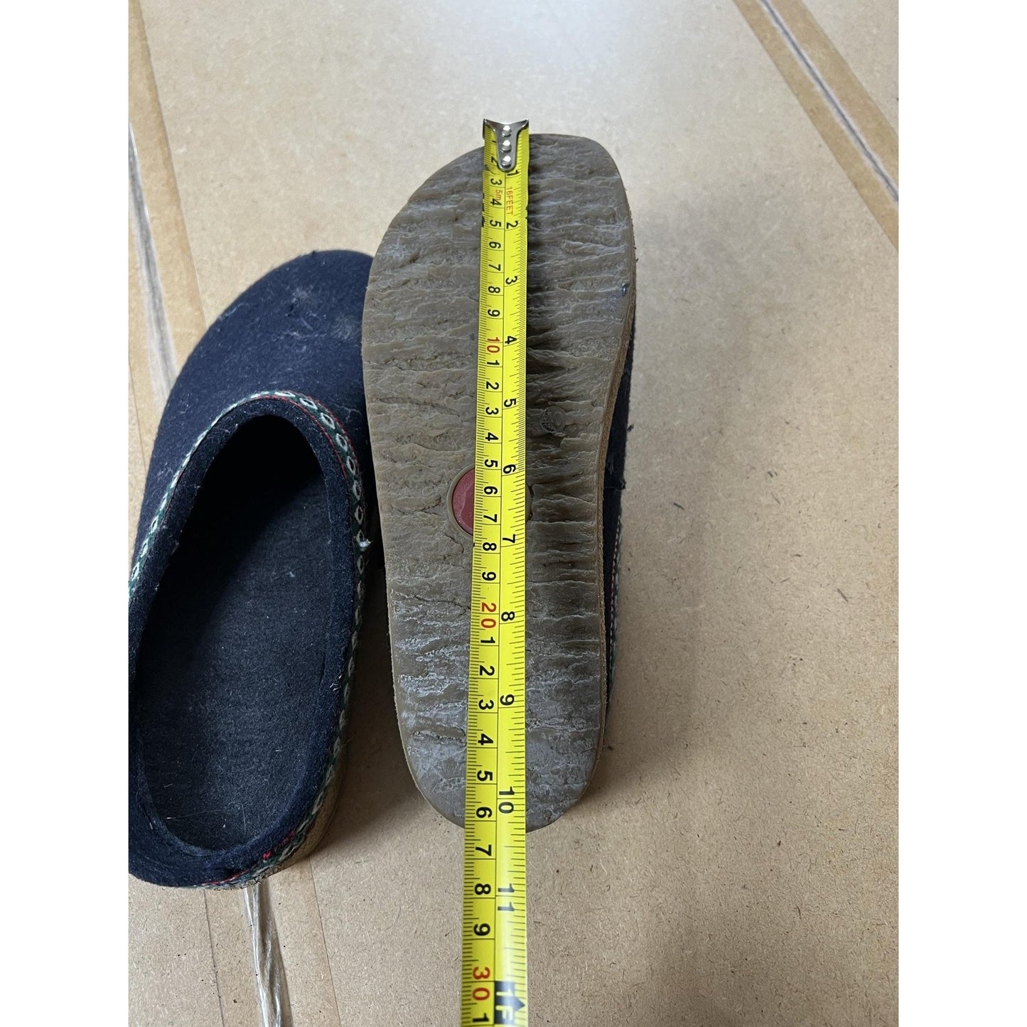 Haflinger Shoes Womens Size 9 Blue Wool Felt Slip On Comfort Clog Slippers