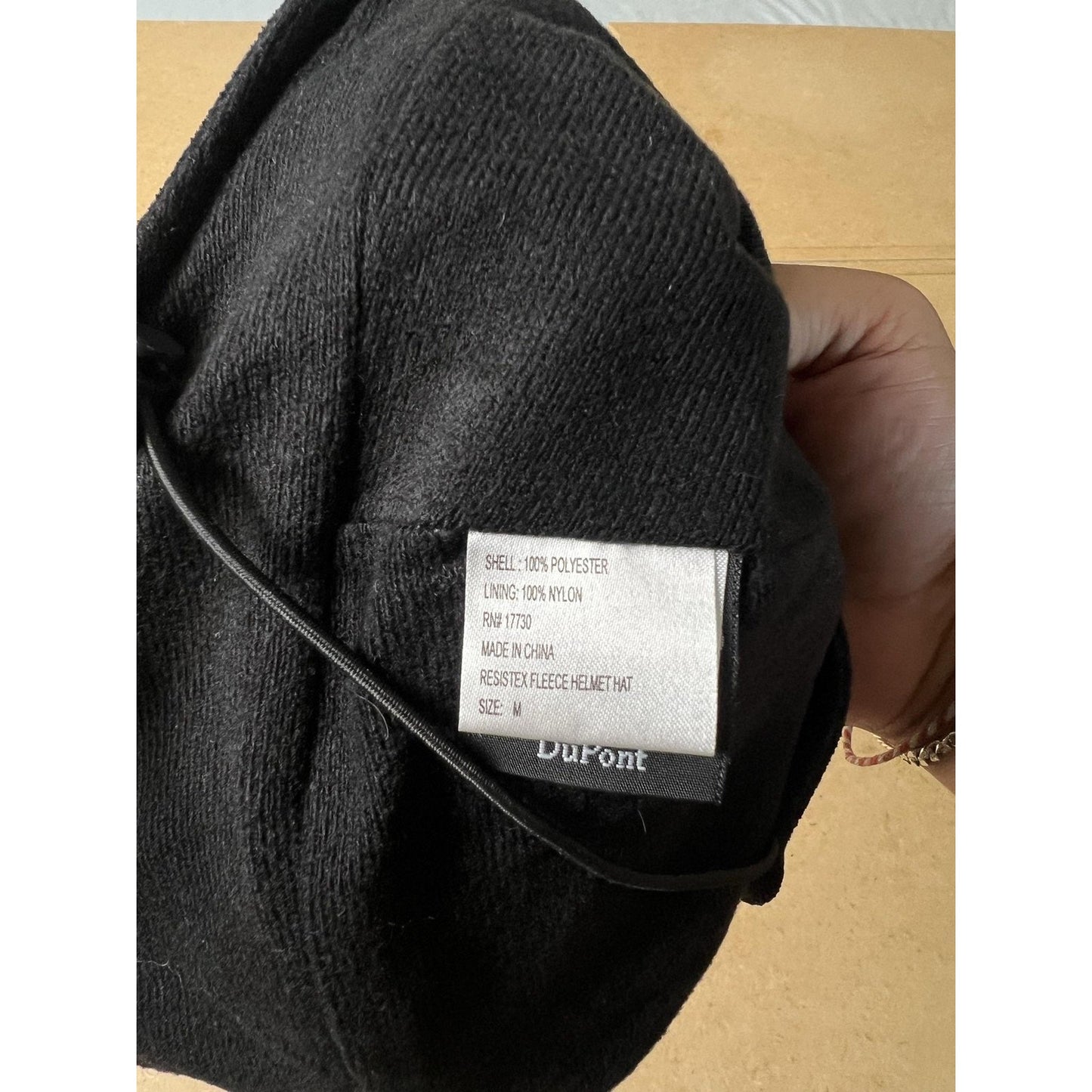 DuPont Trapper Hat Mens M Black Ear Flap Lined Insulated Adjustable Fleece