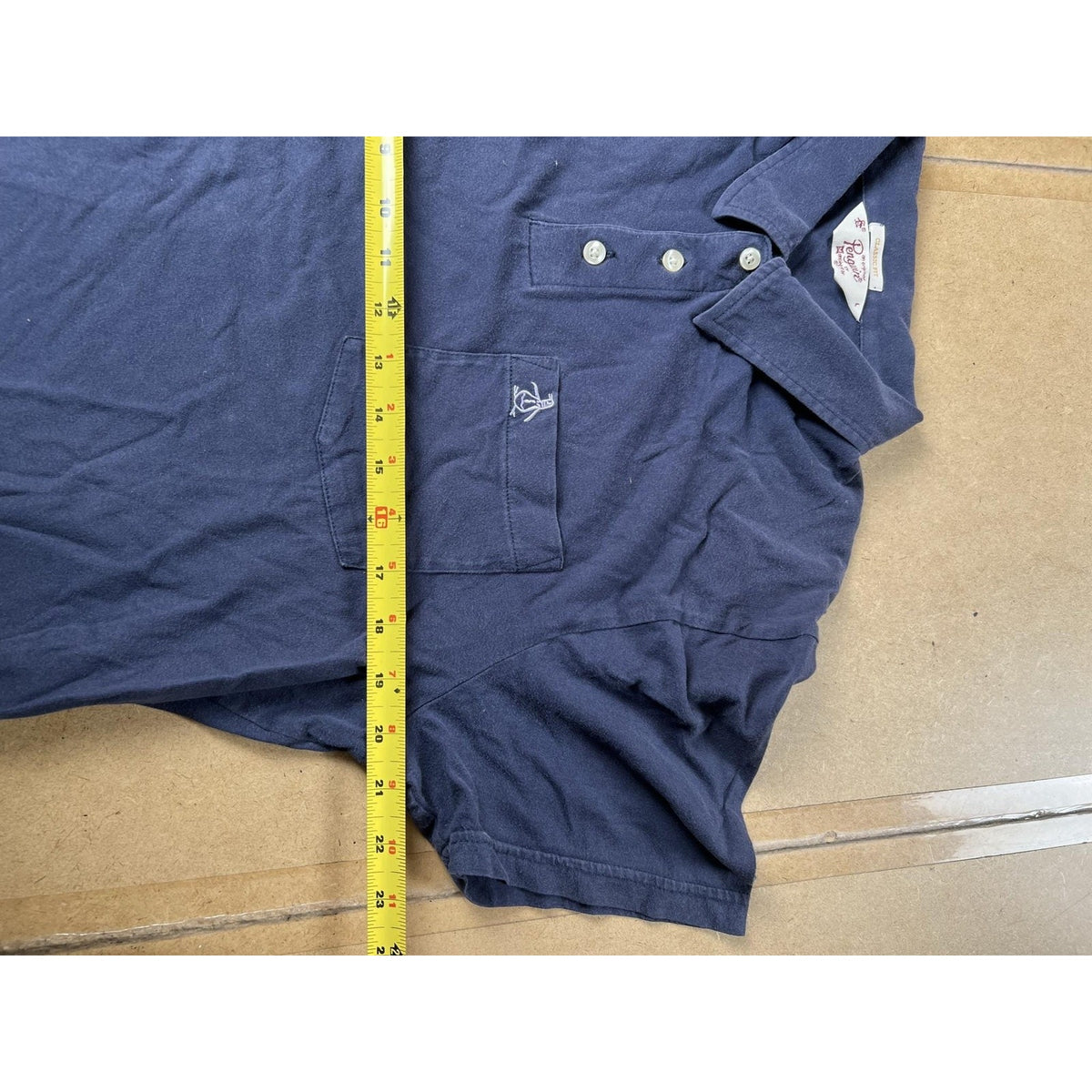 Original Penguin Polo Shirt Mens L Blue Classic Fit Cotton Pocket Collared