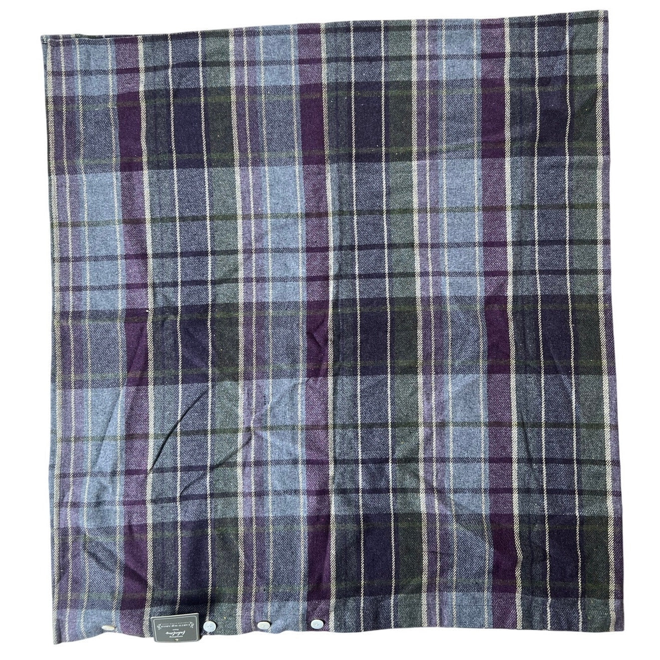 Earth Squared Cushion Cover Gray 60x60 Cm 100% Wool Checked Traditional