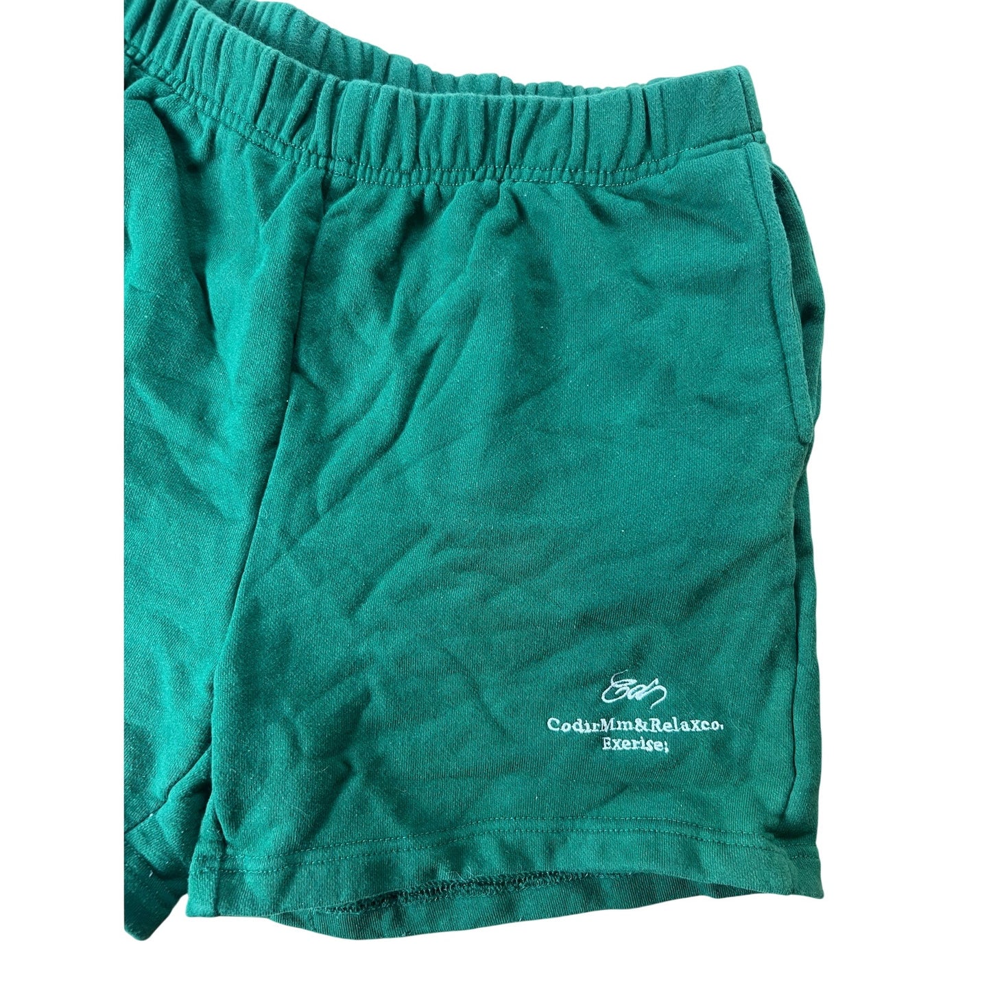 CODIRMA Mens Medium Green French Terry Sweat Shorts Elastic Waist Activewear