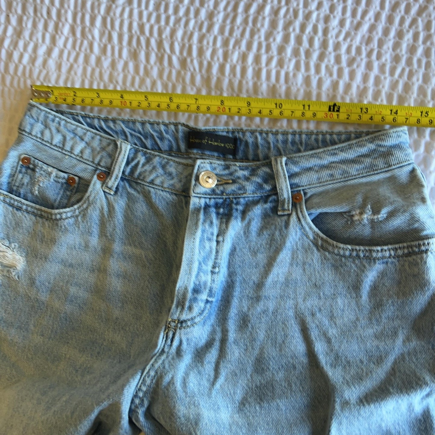 House Of Harlow 1960 Womens 27 Blue Denim Cut-Off Shorts Fringe 5-Pocket
