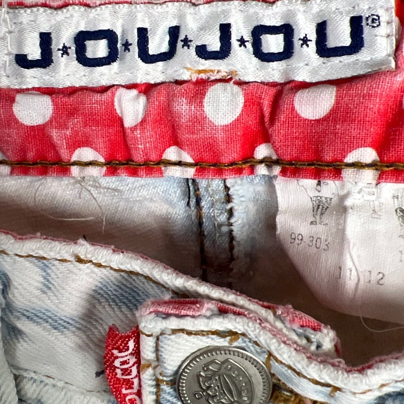 Vintage Jou Jou Light Acid Wash High Rise Hole Jeans Size 11/12